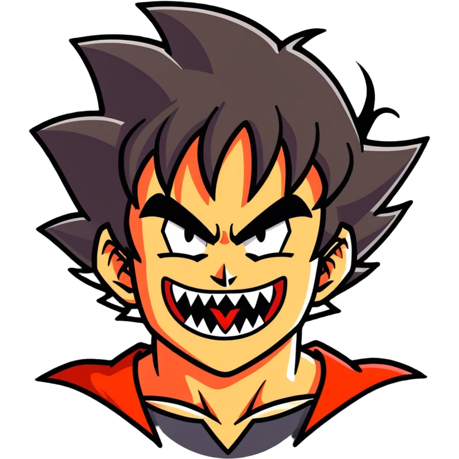 Goku Anime Face Vampire emoji
