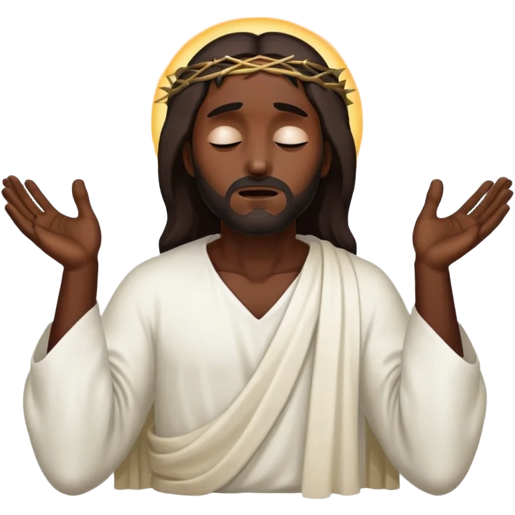 Dark skin christ Jesus injured eyes closed  emoji