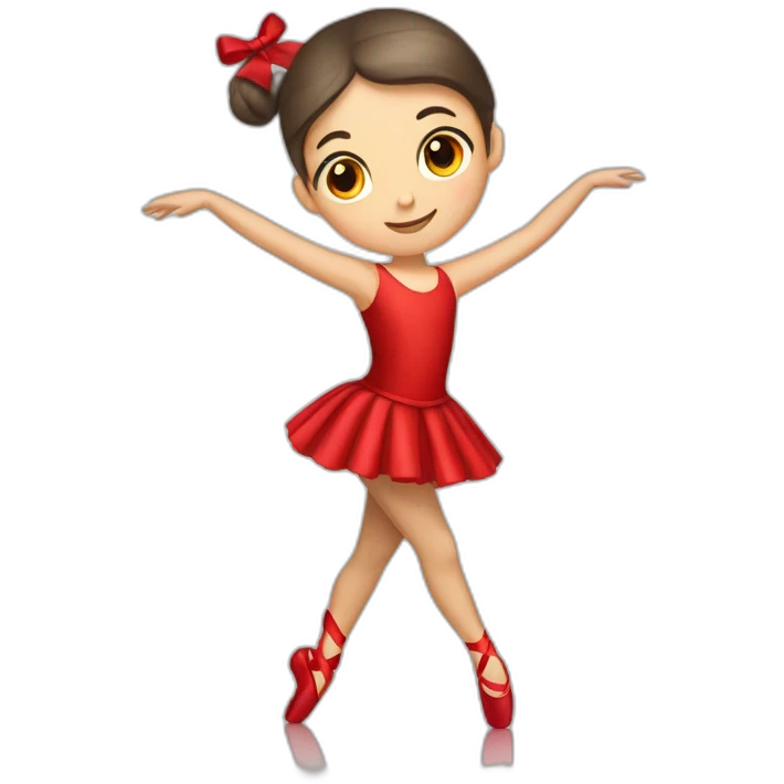 Girl in red ribbon point ballet shoes emoji