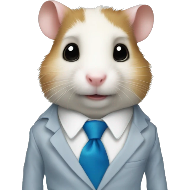 formal hamster combot in blue necktie emoji