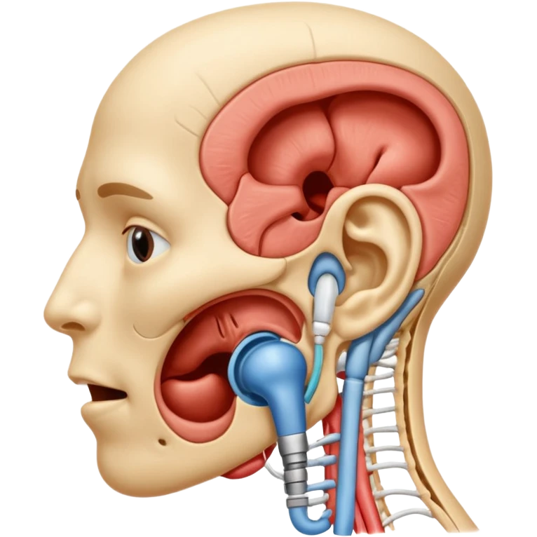 ouvido, nariz, garganta e estruturas da cabeça e pescoço, como cordas vocais, amígdalas e adenoides emoji