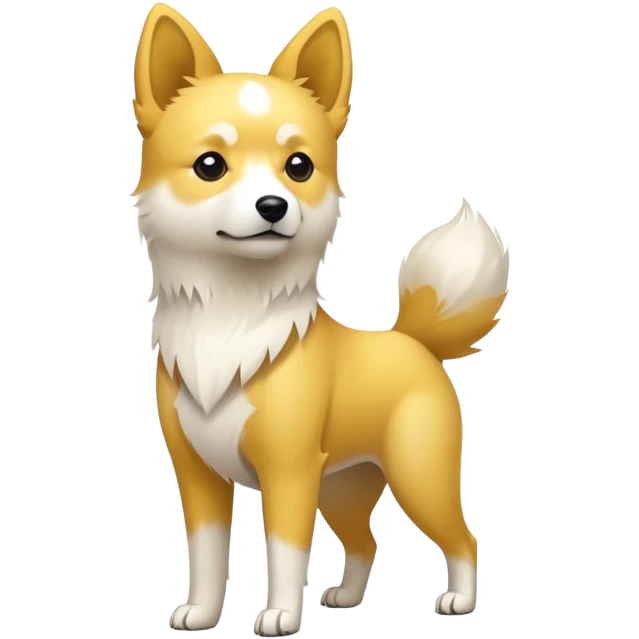 Yellow and white Chinese native dog emoji