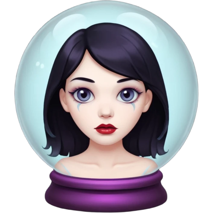 A Ghoulish Lady's head in a crystal ball emoji