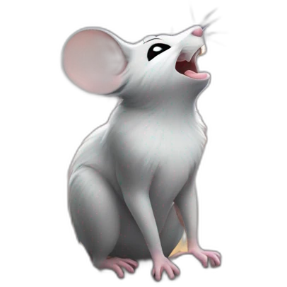 mouse proudly howling at the moon emoji