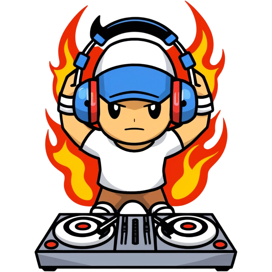 Hot handsomeb muscular 6ft tall ash ketchum being a  dj and his music is on fire emoji
