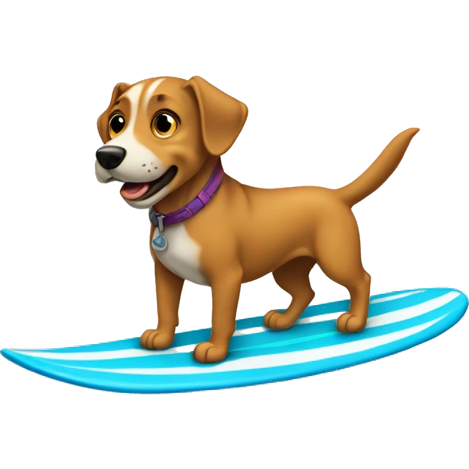 Perro surfeando  emoji