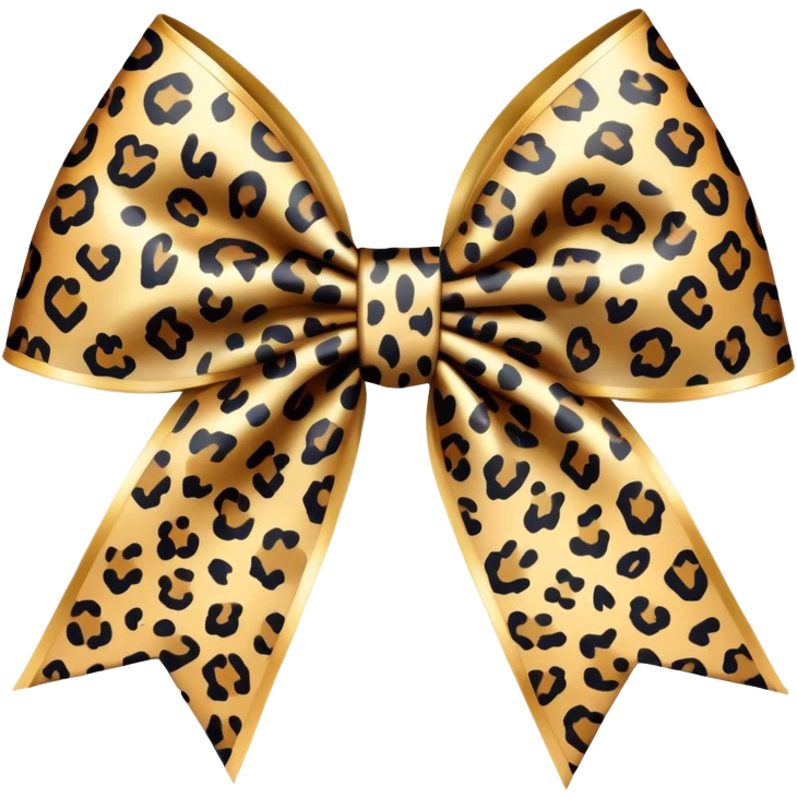 leopard print cheer bow emoji