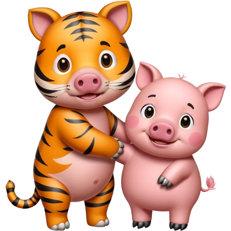 Tiger love pig emoji