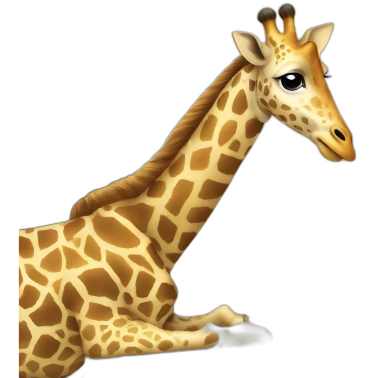 A giraffe smiling working on a desk emoji