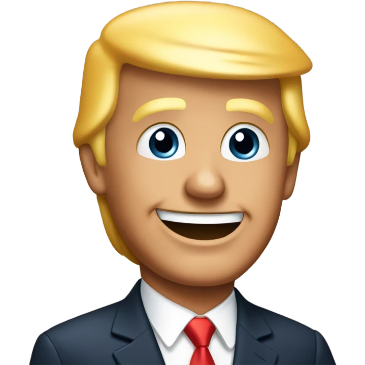 Trump is smiling. it looks very realistic emoji