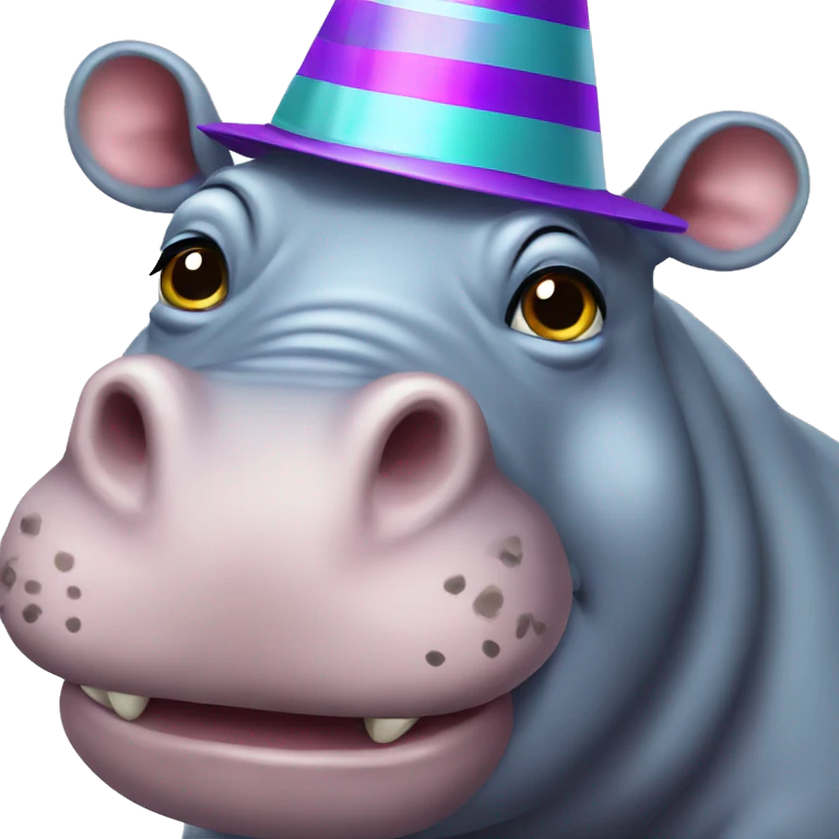 Hippo in a party hat  emoji