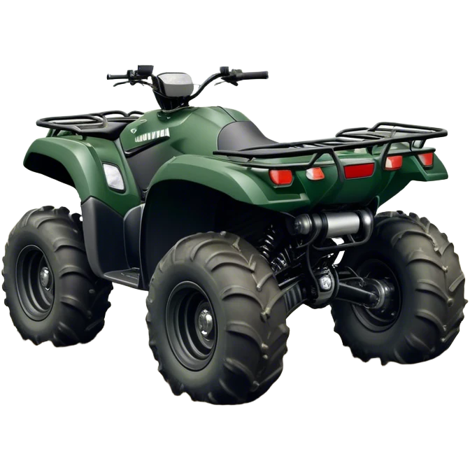 Yamaha Grizzly 700 (2019) – Cinematic-realistic Yamaha Grizzly 700 ATV, its dark green frame tearing through muddy trails. no rider emoji