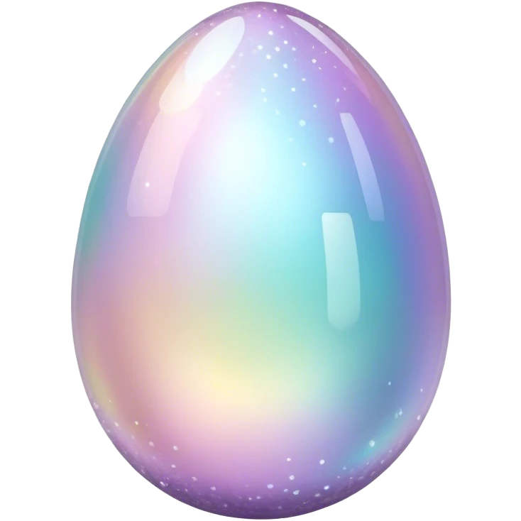Sparkly glossy glittery Pastel iridescent glass crystal egg emoji
