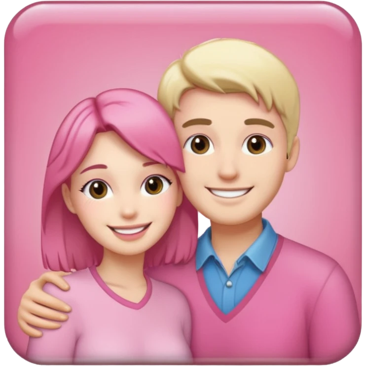 pink polaroid photo of a couple emoji