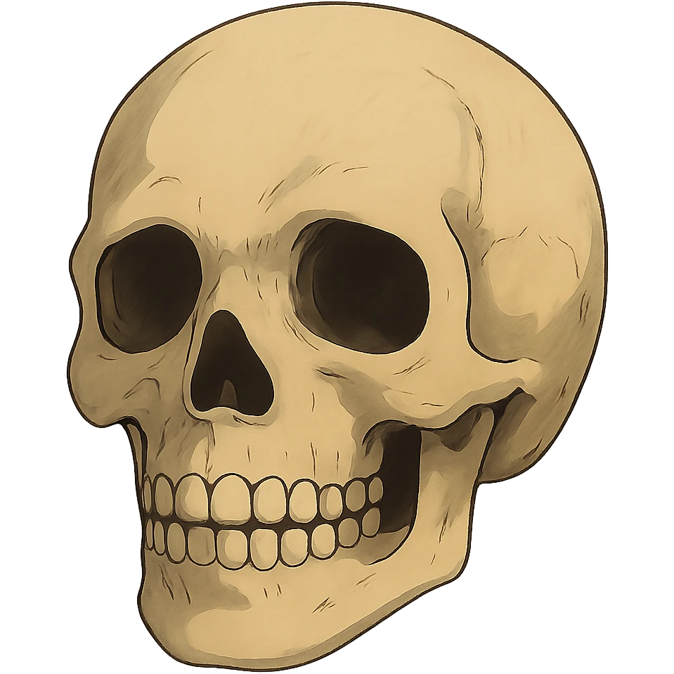 skull, ghibli style emoji