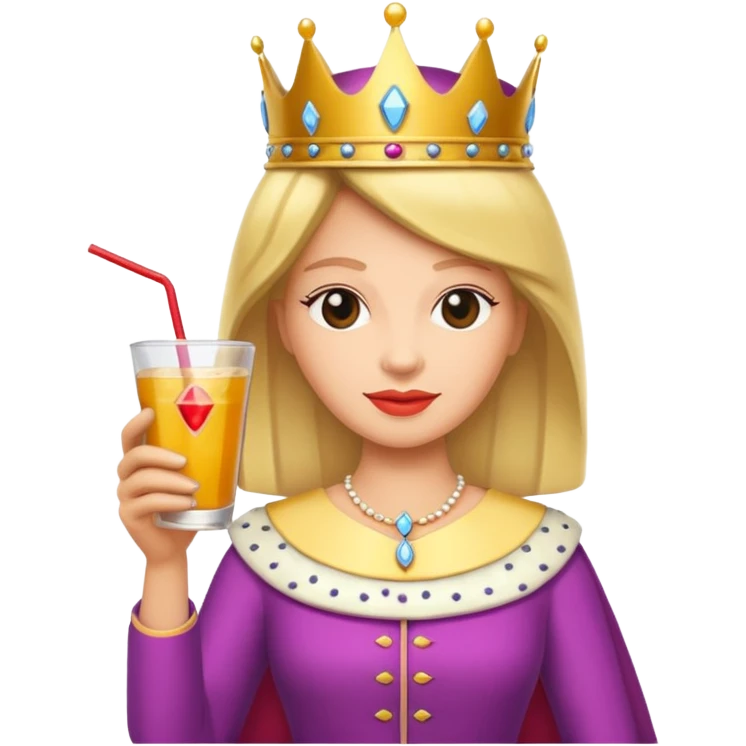 queen with drink emoji