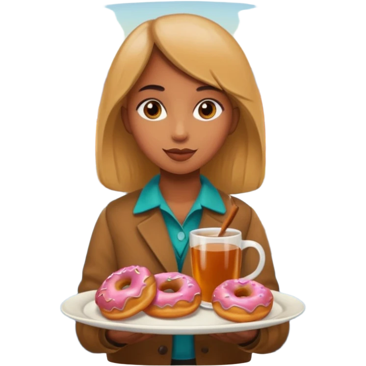 Apple cider and donuts on a tray fall scenery emoji