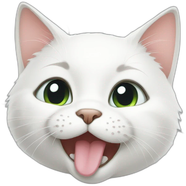 white cat licking its paw emoji