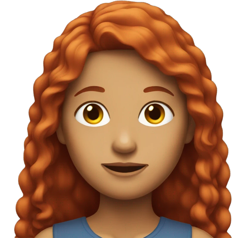 Red head long hair mom  emoji