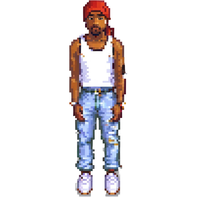 2Pac в полный рост, no background emoji
