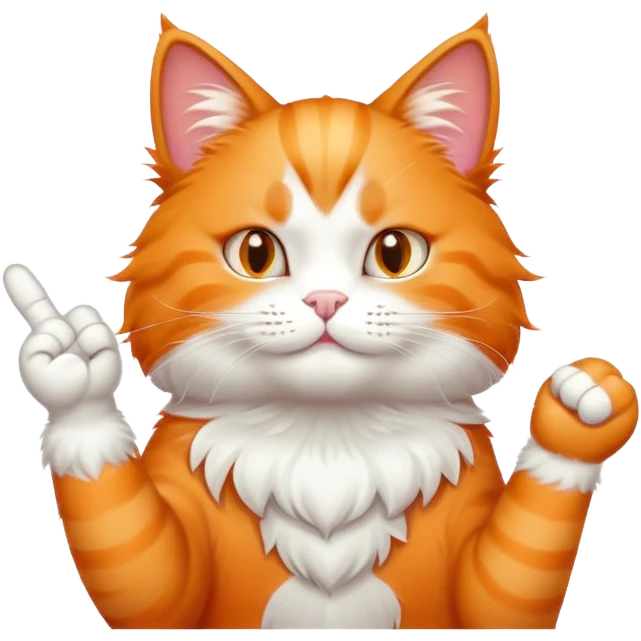 Orange cat giving middle finger emoji