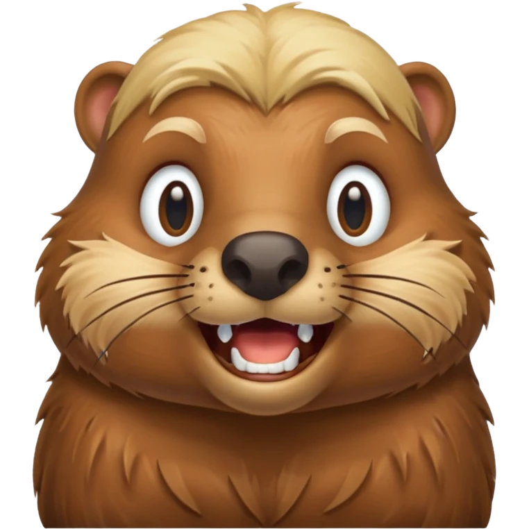 Beaver with big teeth and blonde hair emoji