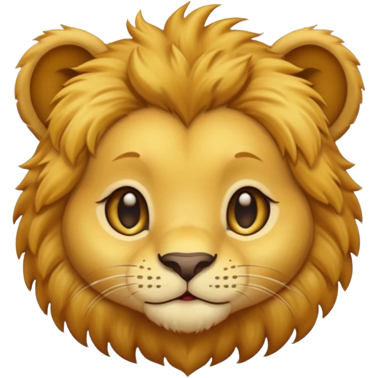Cute baby lion's face (little cheeks, not much hair) emoji