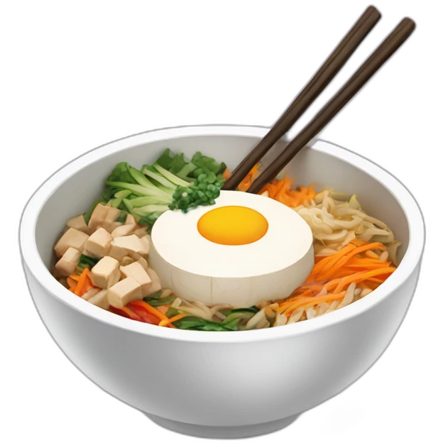 bowl of tofu bibimbap emoji