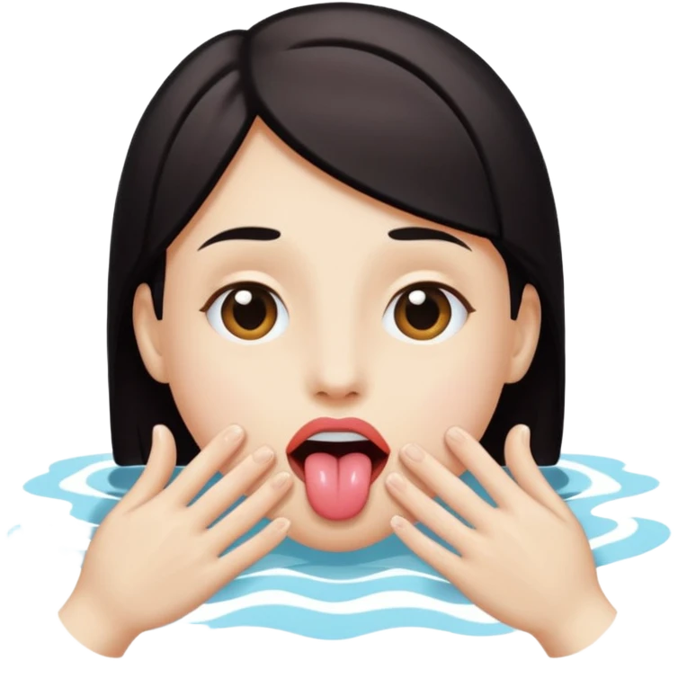 tongue out with hands swimming  emoji