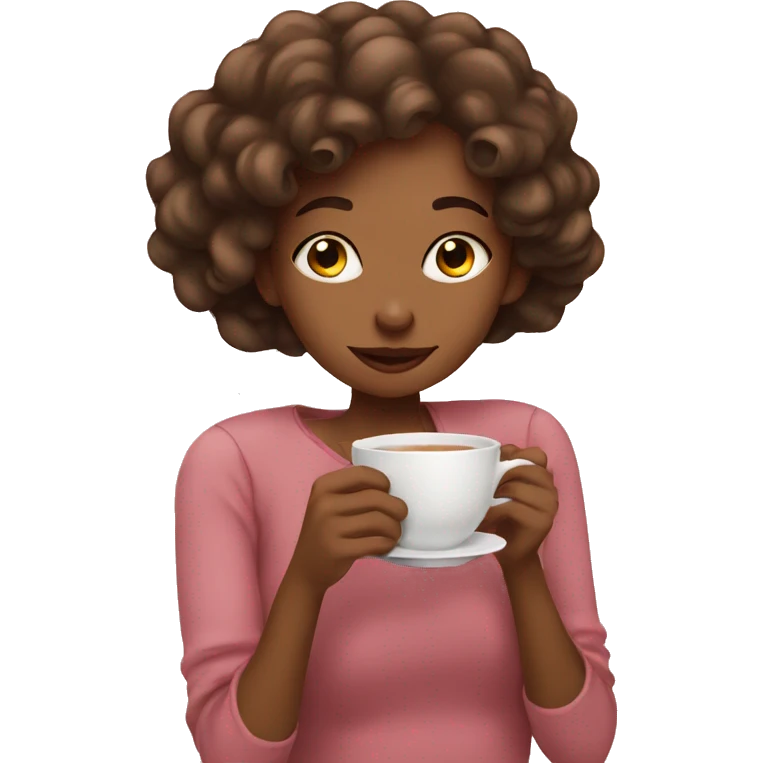 Girl sipping tea emoji