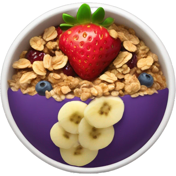 Açaí bowl with strawberries and granola emoji