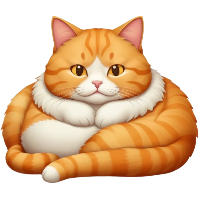 Fat lazy cat lounging emoji