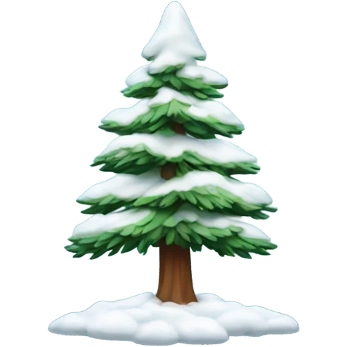 Pine tree with snow on it emoji