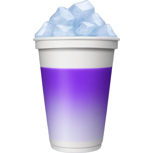 Styrofoam cup with purple liquid and ice emoji