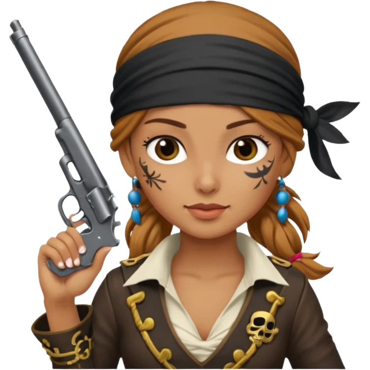 Lady Pirate With Gun. emoji