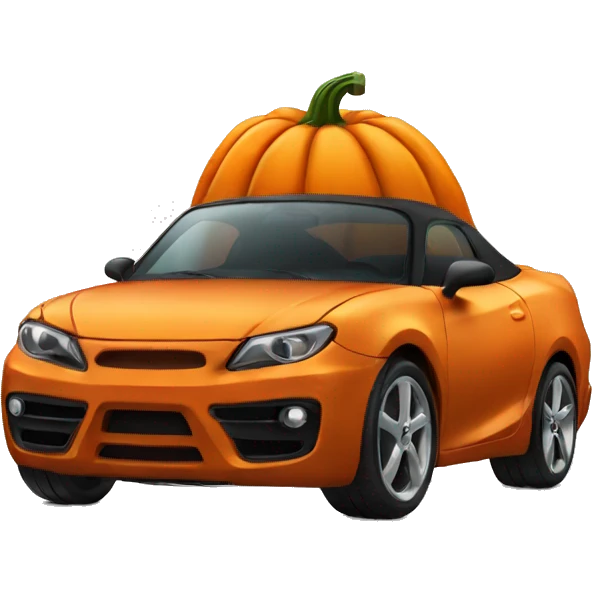 Black car in a pumpkin  emoji
