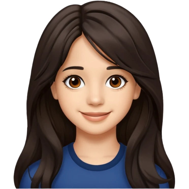 Camila Cabello with long dark brown hair emoji