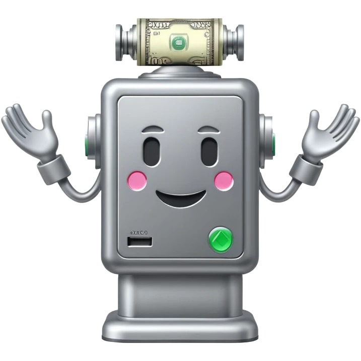 Money dispenser with crossed arms emoji