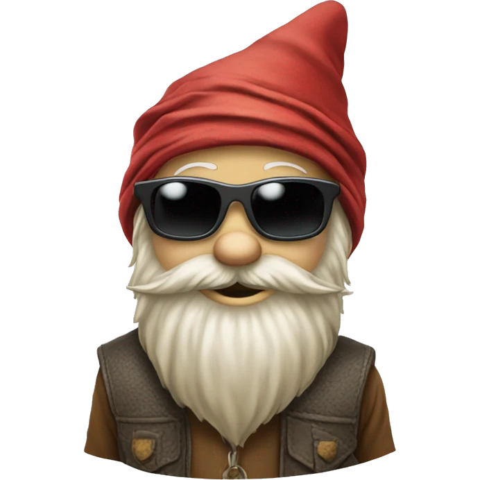 Bearded gnome with sunglasses and a bandanna scarf on head emoji