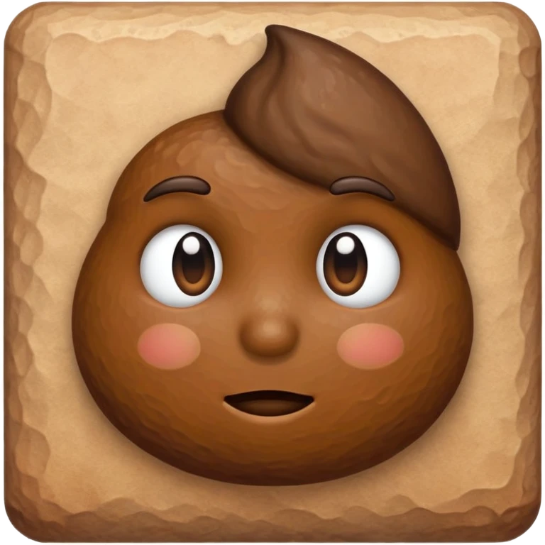 poop facing left, profile, side of face emoji