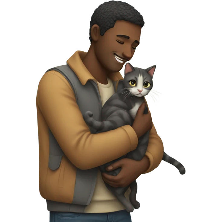 Man holding cat emoji