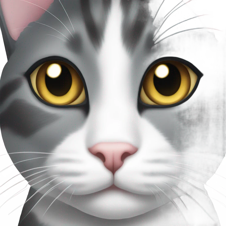 Grey and white tuxedo cat emoji
