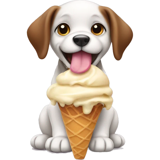 puppy eating icecream emoji