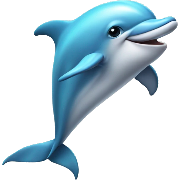 Dolphin wearing a bow emoji