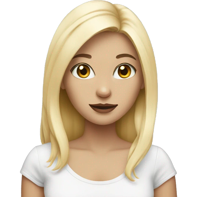 blonde girl black and white cat emoji