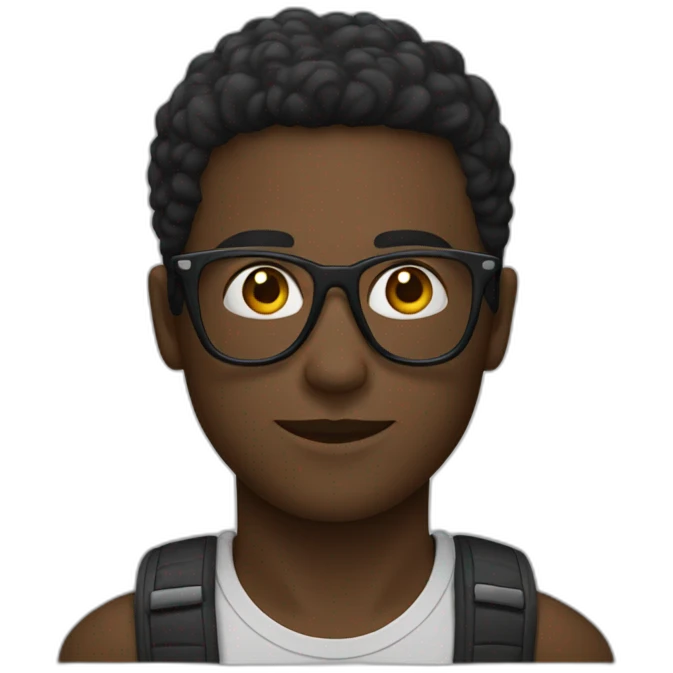 Jeune homme noir avec des lunettes emoji