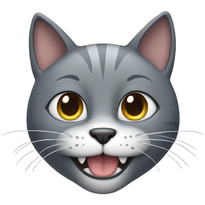 A grey Cat smiling emoji