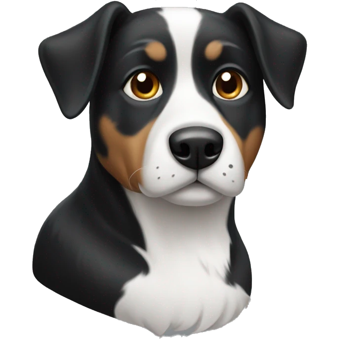 black and white dog emoji