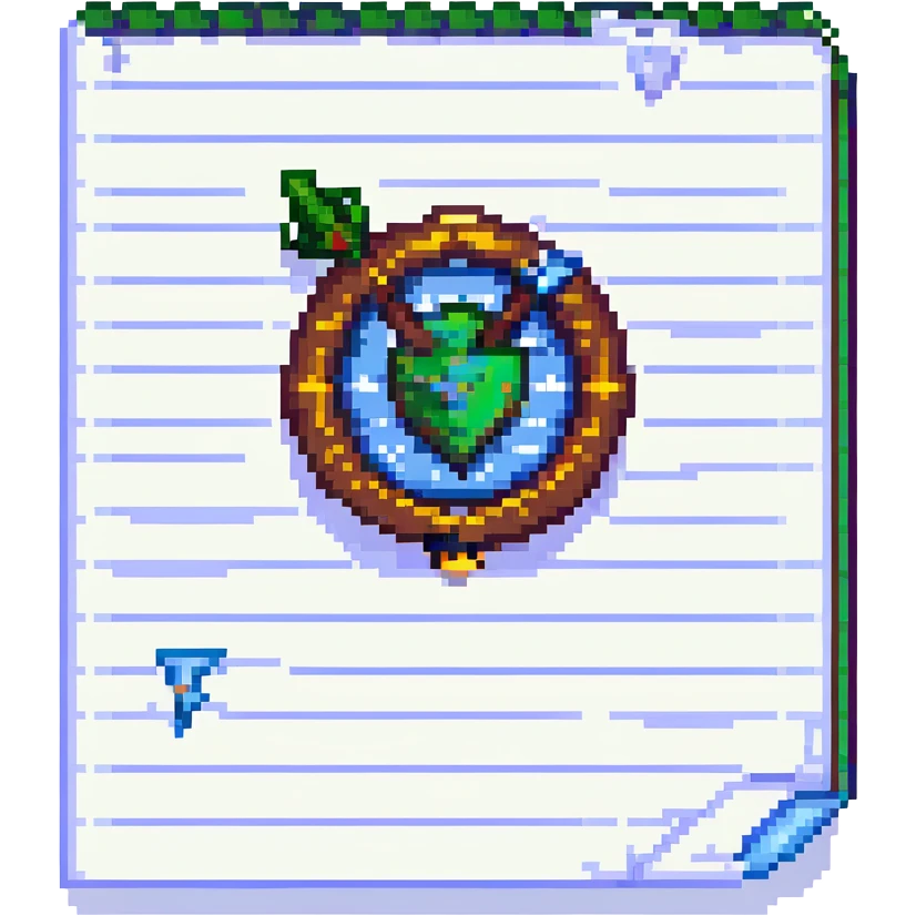 document with a share arrow pixel art emoji