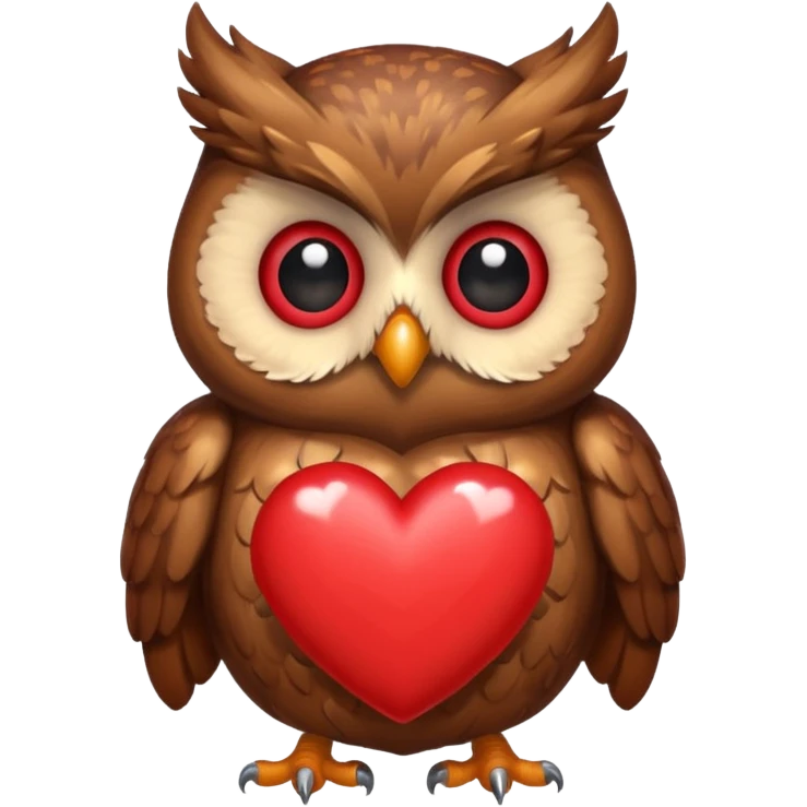 Owl holding several hearts emoji
